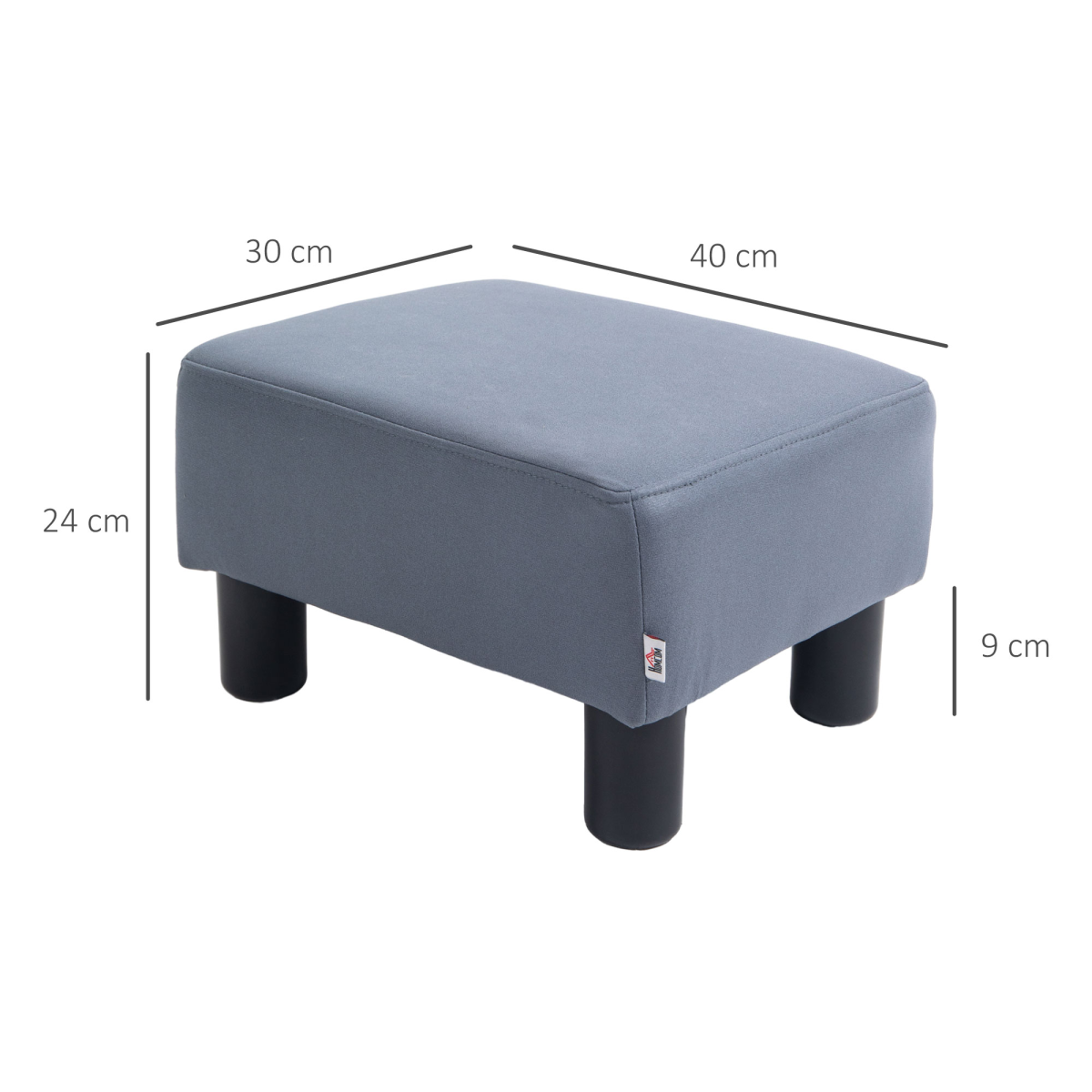 Ottoman Footrest Seat Chair Footstool Small PU Leather Home Office Grey - Image 3