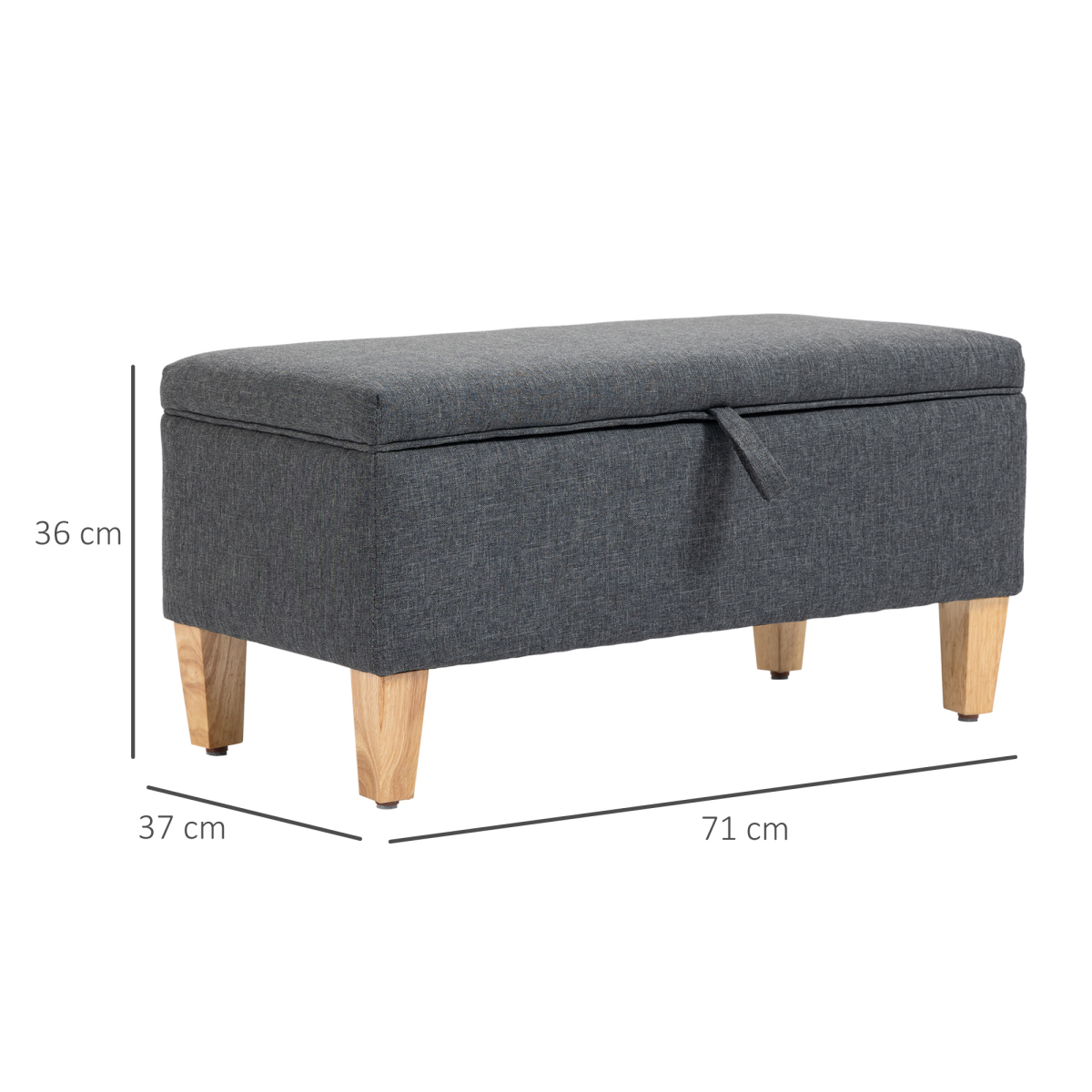 Linen Storage Ottoman Footstool for Toy Box, Bed End, Shoe Bench, Seating - Image 3