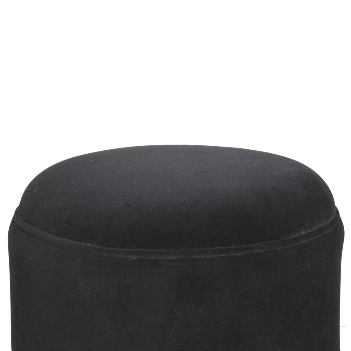 Solid Mango Wood Black Velvet Nordic Style Footstool - Image 6