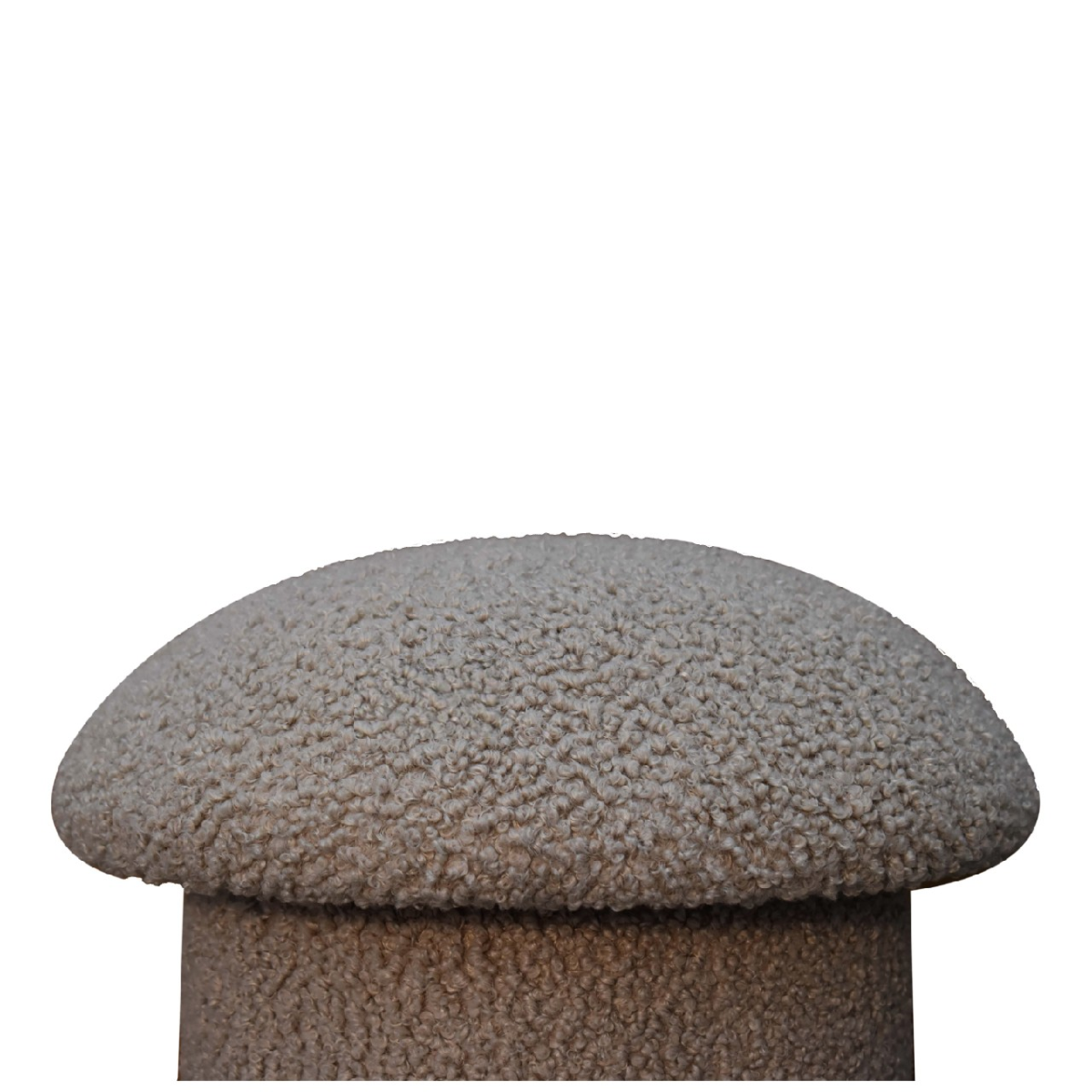 Solid Mango Wood Mud Boucle Mushroom Footstool - Image 6
