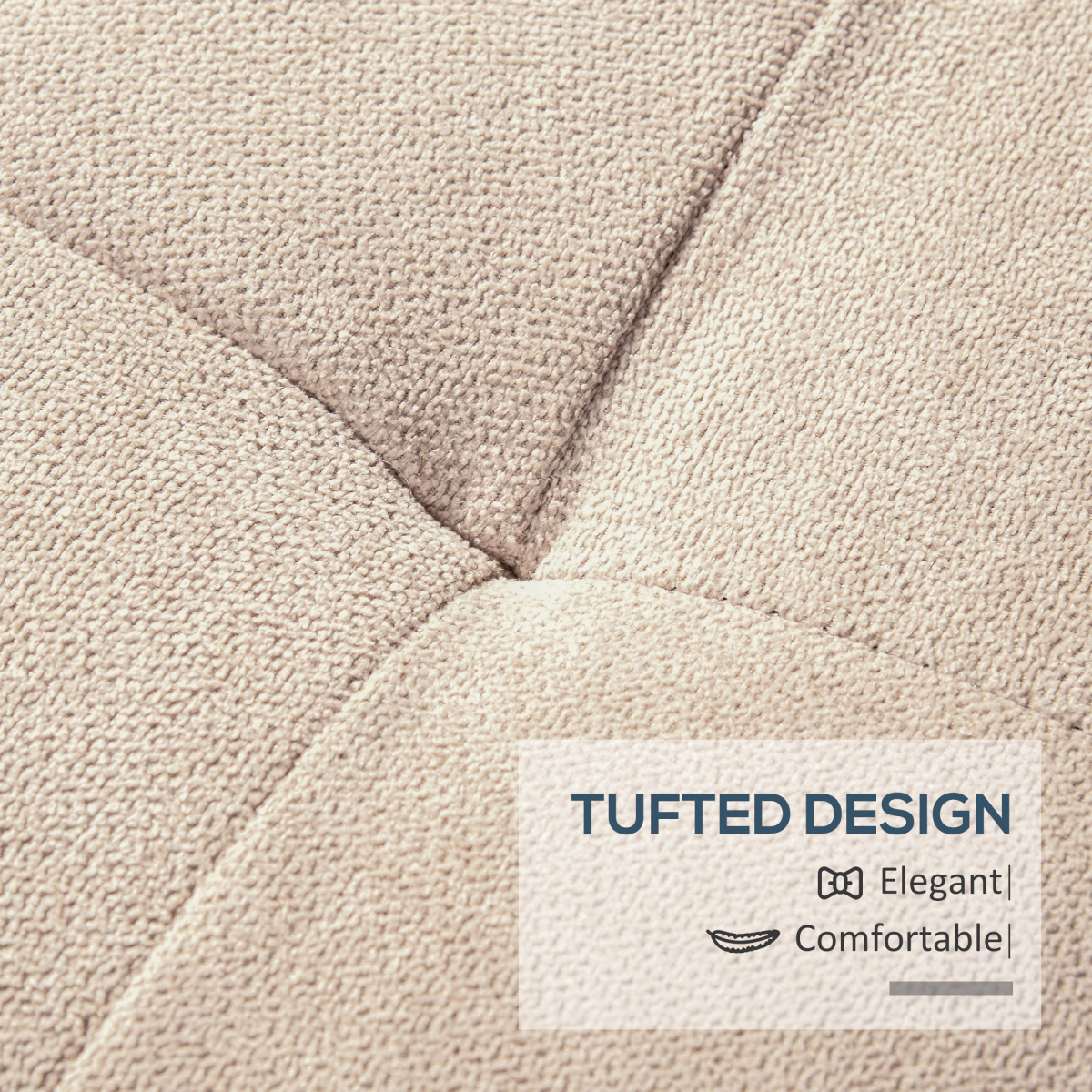 Linen Storage Ottoman Bench Padded w/ Tufting Hinged Lid Wood Frame Feet - Image 5