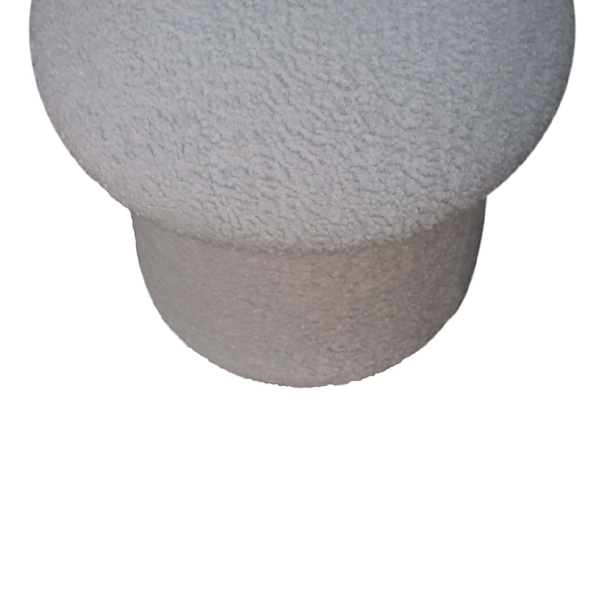 Solid Mango Wood White Boucle Mushroom Footstool - Image 7
