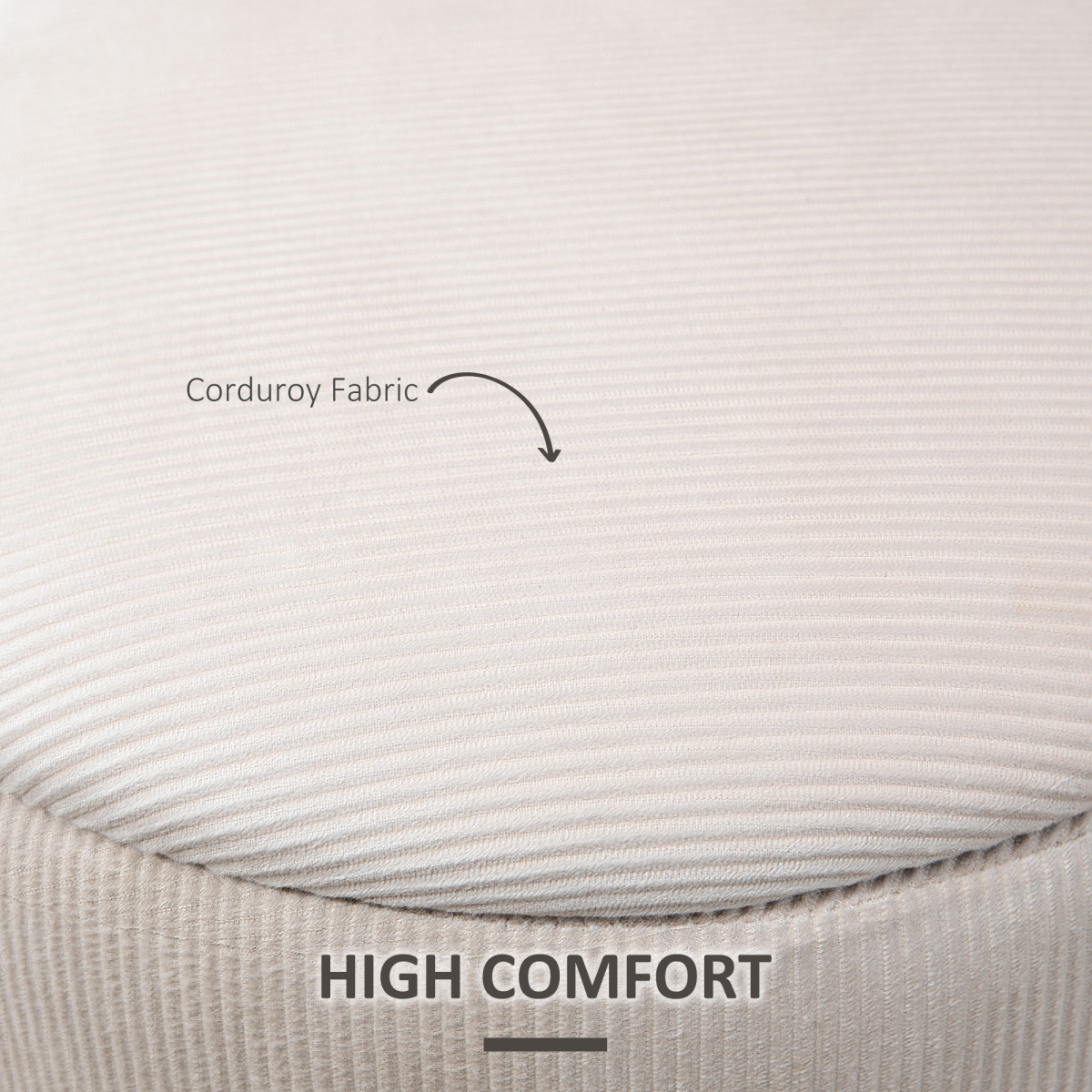 Modern Fabric Storage Ottoman with Removable Lid, Set of 2, Cream White - Image 6