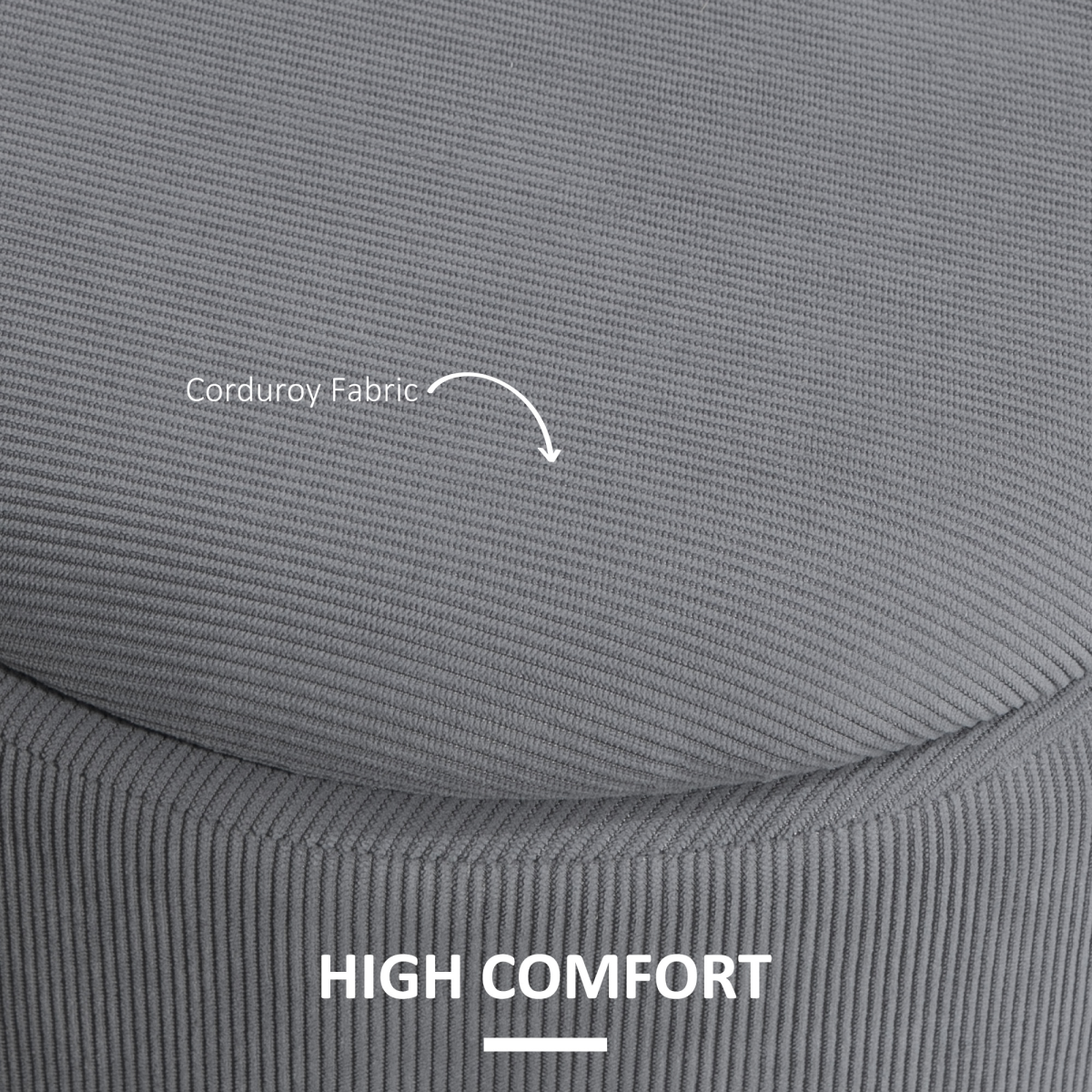 Fabric Storage Ottoman with Removable Lid, Set of 2, Light Grey - Image 6