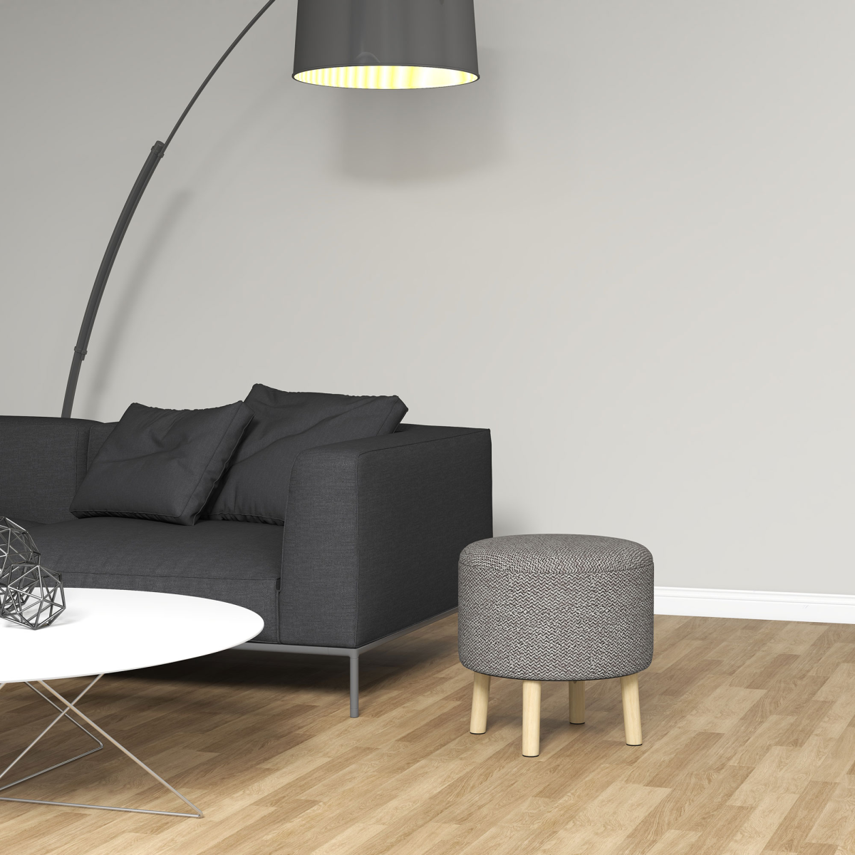 Storage Ottoman, Round Stool Chair with Cushioned Top, Hidden Space - Image 7