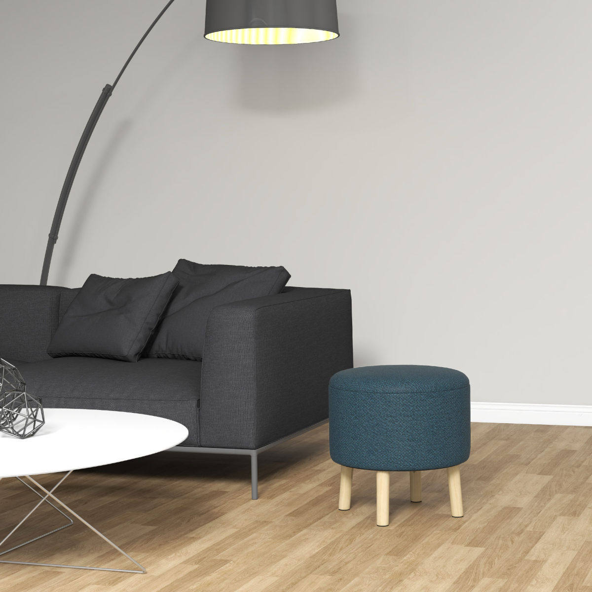 Storage Ottoman, Round Stool Chair with Cushioned Top, Hidden Space - Image 7