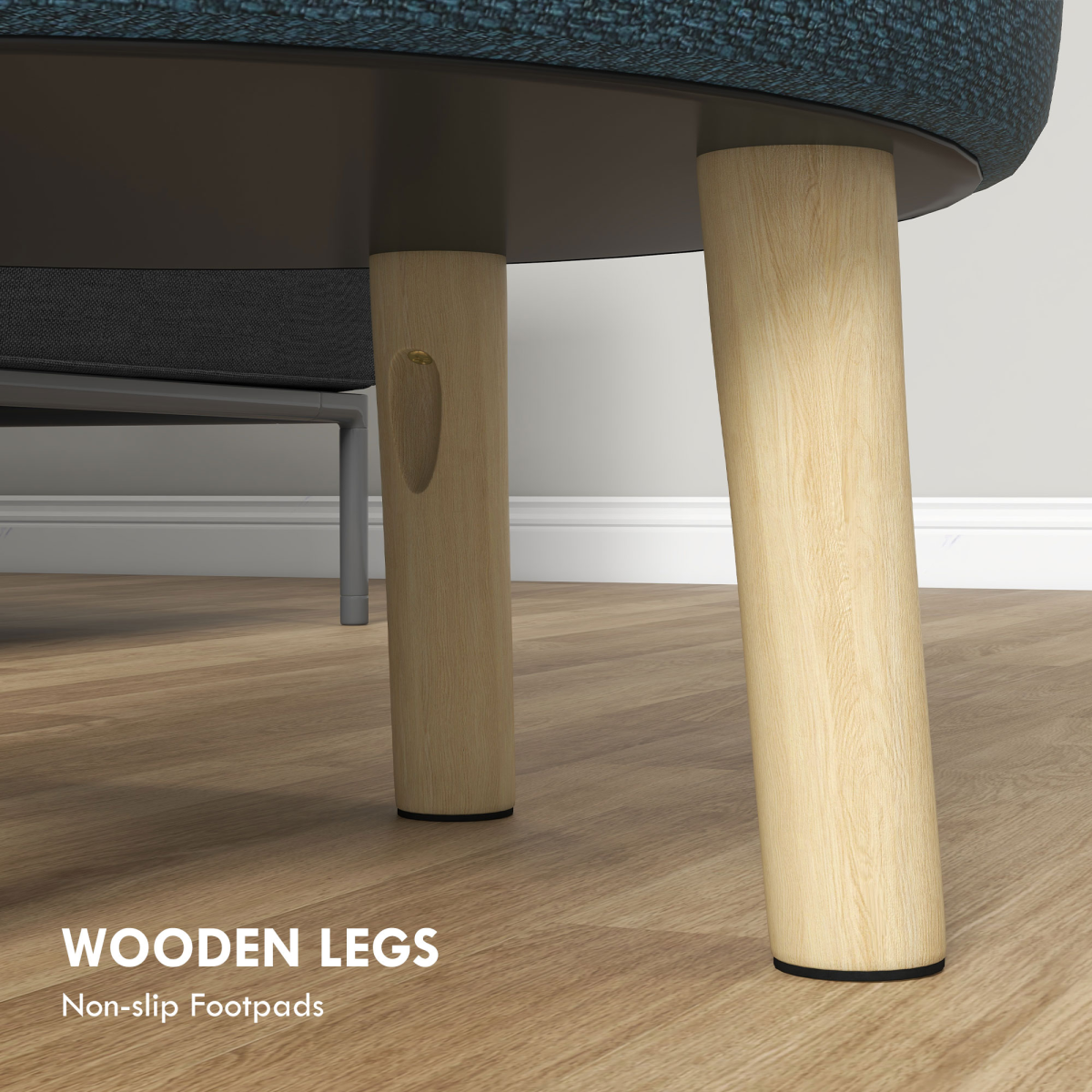 Storage Ottoman, Round Stool Chair with Cushioned Top, Hidden Space - Image 8