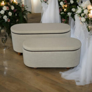 110/90cm Set 2 Wooden Ottoman