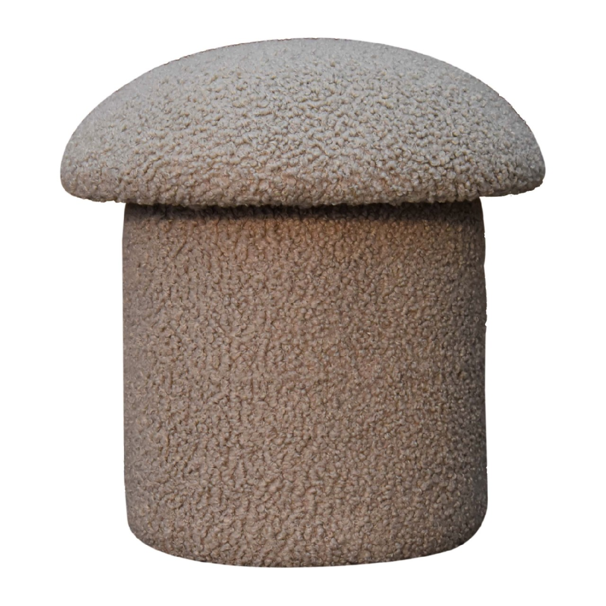 Solid Mango Wood Mud Boucle Mushroom Footstool