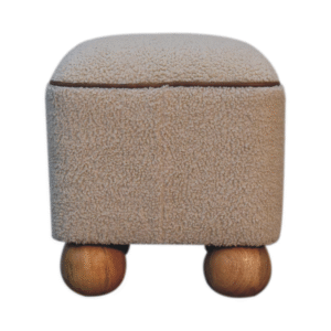 Artisan Furniture Solid Mango Wood Serenity Footstool with Ball Feet